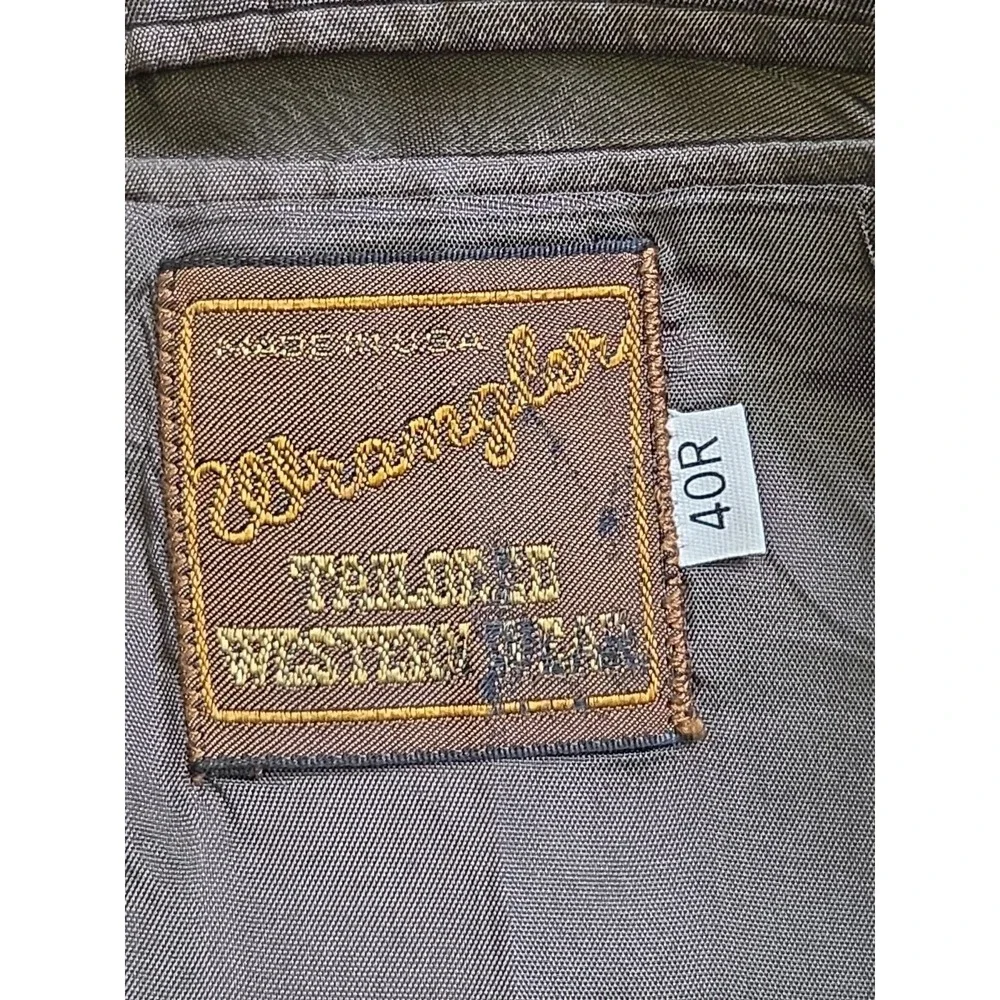 Vtg 70s Wrangler Western Corduroy Jacket Elbow Patch Tan Sport Coat Blazer Sz 40